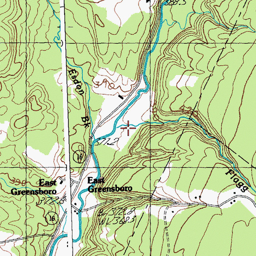 Topographic Map of Flagg Brook, VT