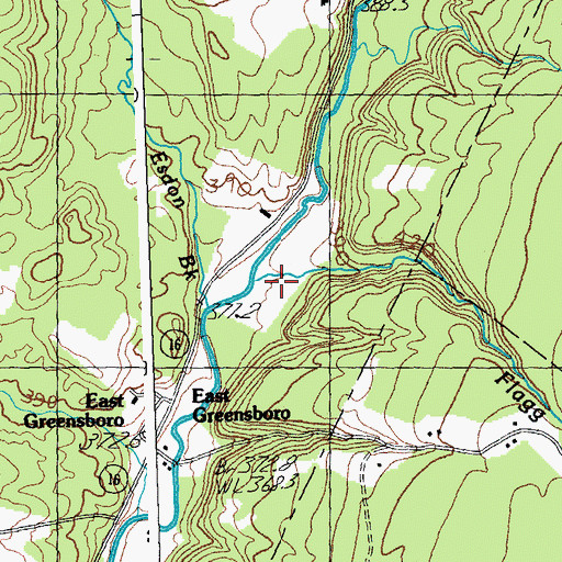 Topographic Map of Flagg Brook, VT