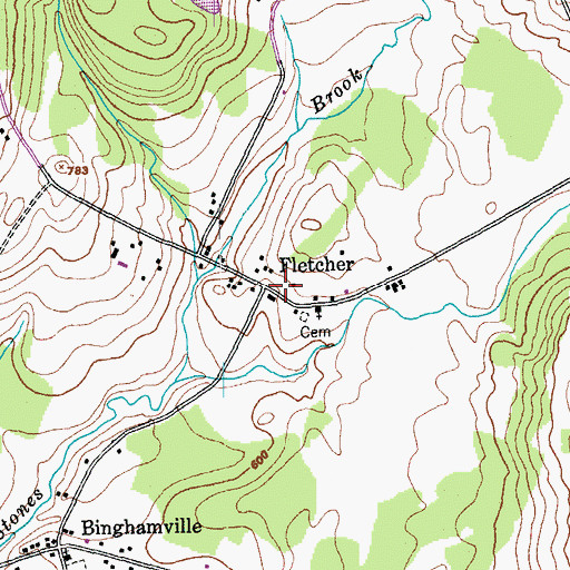 Topographic Map of Fletcher, VT