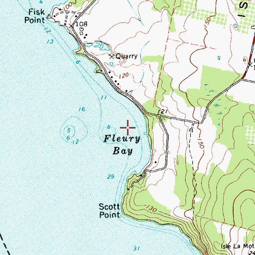 Topographic Map of Fleury Bay, VT