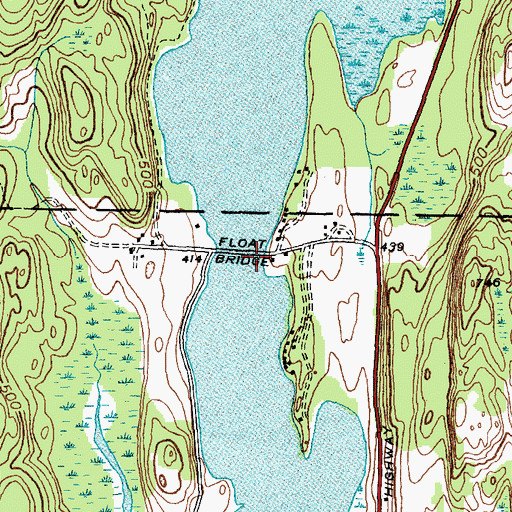 Topographic Map of Float Bridge, VT