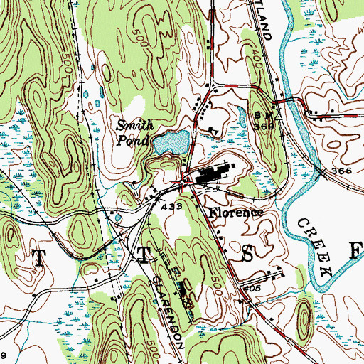 Topographic Map of Florence, VT