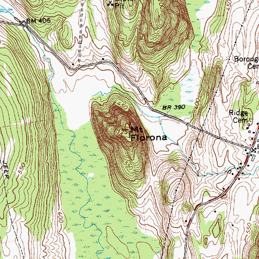 Topographic Map of Mount Florona, VT