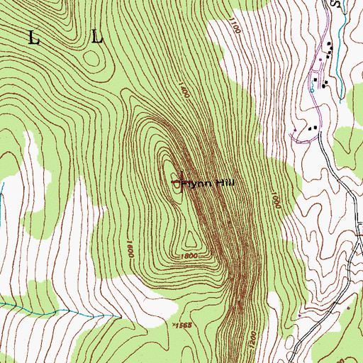 Topographic Map of Flynn Hill, VT