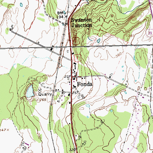 Topographic Map of Fonda, VT