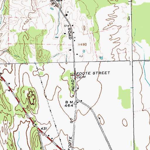 Topographic Map of Foote Street Cemetery, VT