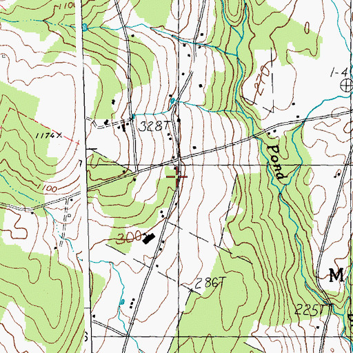 Topographic Map of Four Corners School, VT