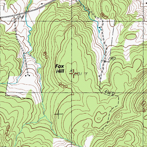 Topographic Map of Fox Hill, VT