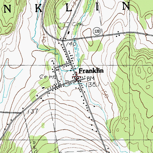 Topographic Map of Franklin, VT