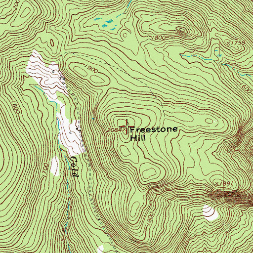 Topographic Map of Freestone Hill, VT