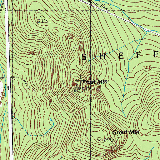 Topographic Map of Frost Mountain, VT