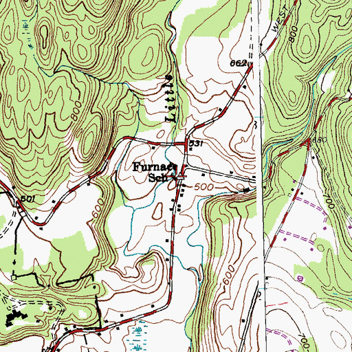 Topographic Map of Furnace School, VT