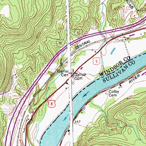 Topographic Map of Gallup Cemetery, VT