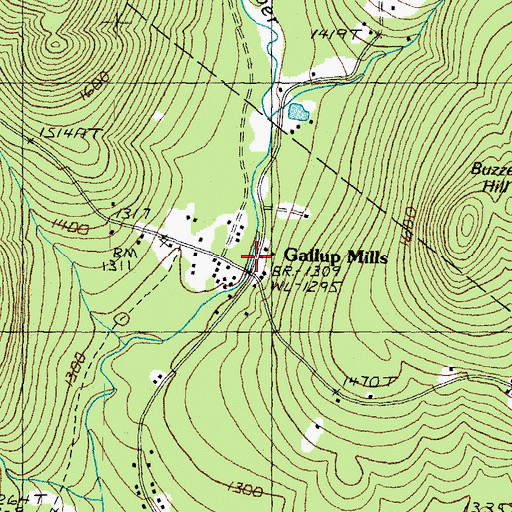 Topographic Map of Gallup Mills, VT