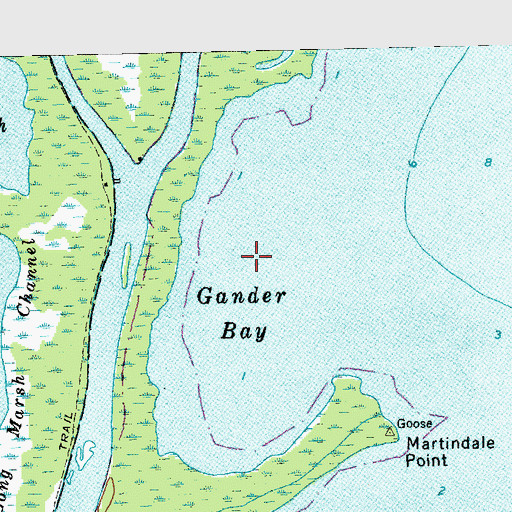 Topographic Map of Gander Bay, VT