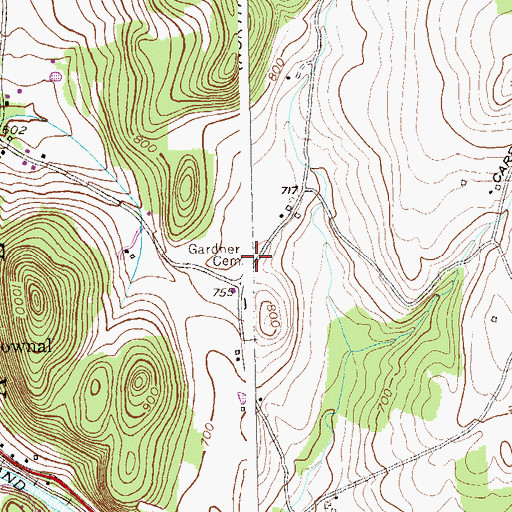 Topographic Map of Gardner Cemetery, VT