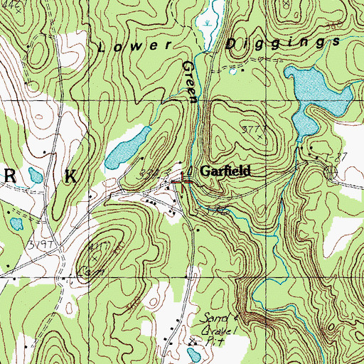 Topographic Map of Garfield, VT
