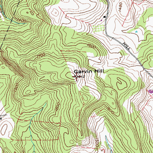 Topographic Map of Garvin Hill, VT