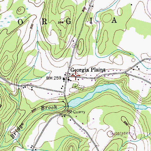 Topographic Map of Georgia Plains, VT