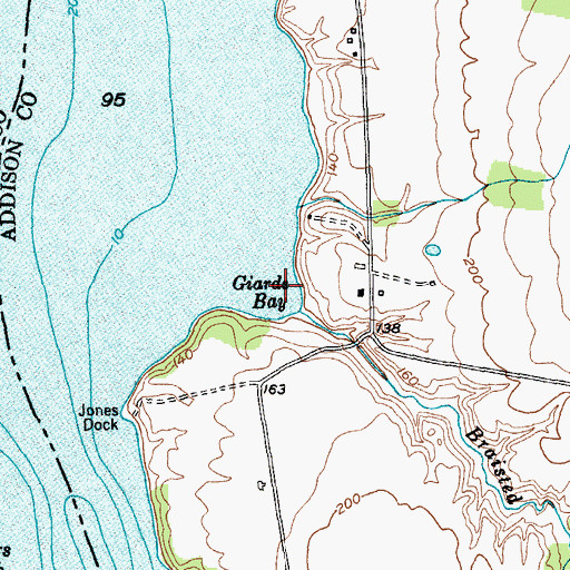Topographic Map of Giards Bay, VT