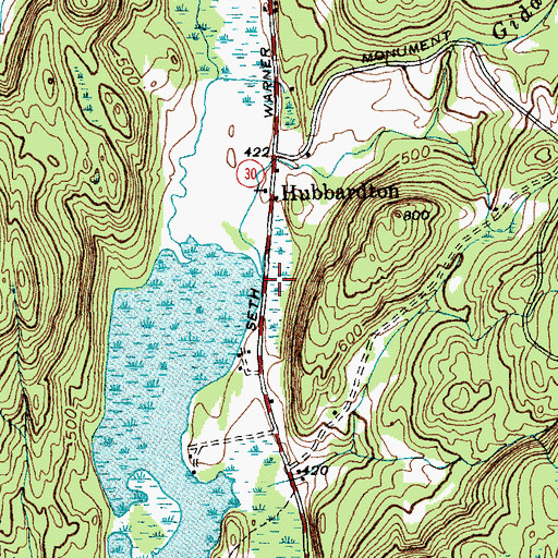 Topographic Map of Giddings Brook, VT