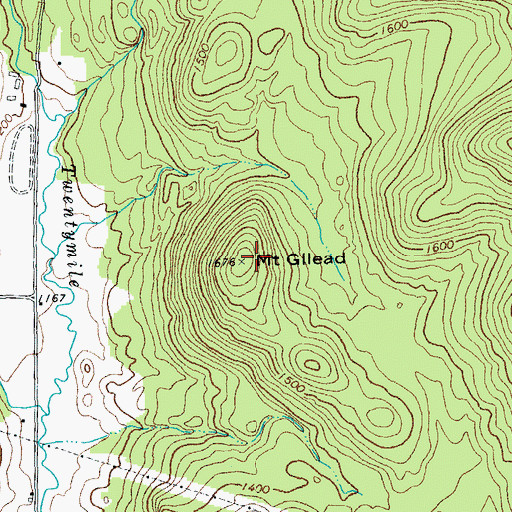Topographic Map of Mount Gilead, VT