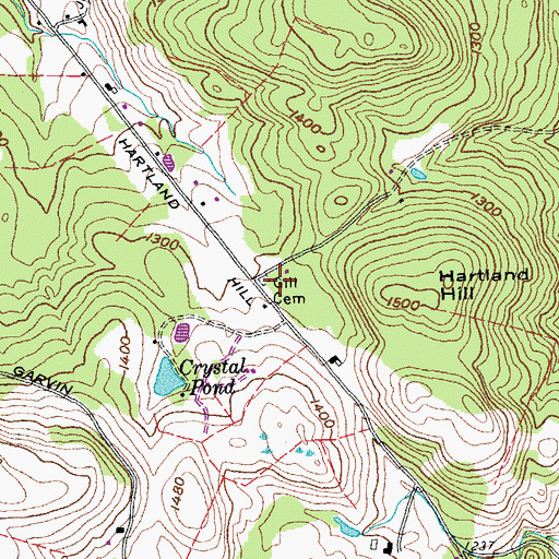 Topographic Map of Gill Cemetery, VT