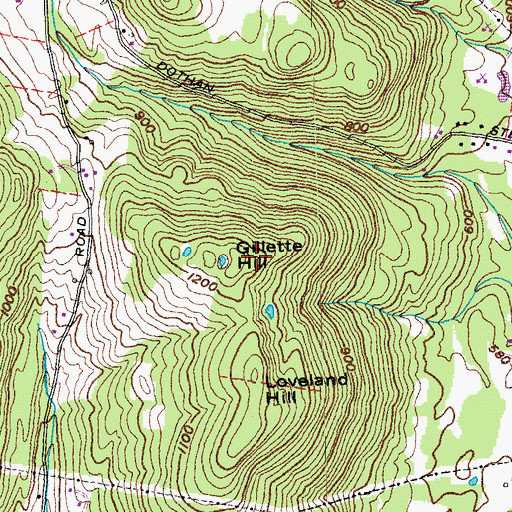 Topographic Map of Gillette Hill, VT