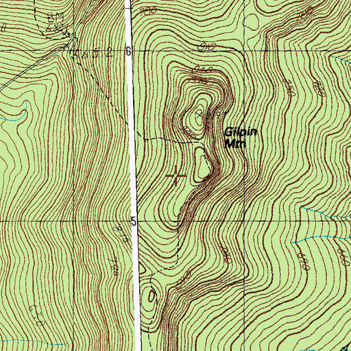 Topographic Map of Gilpin Mountain, VT