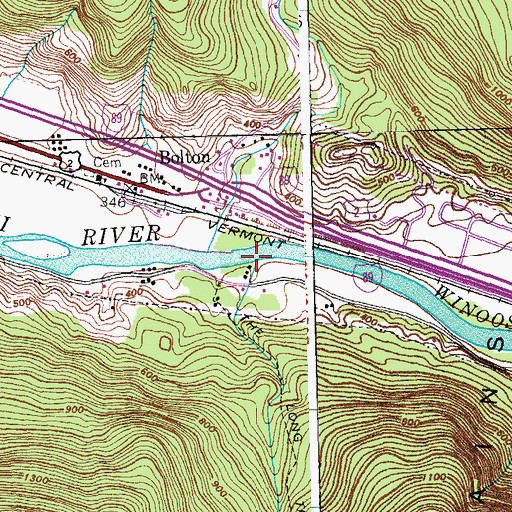Topographic Map of Gleason Brook, VT