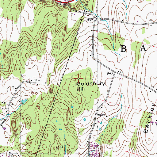 Topographic Map of Goldsbury Hill, VT