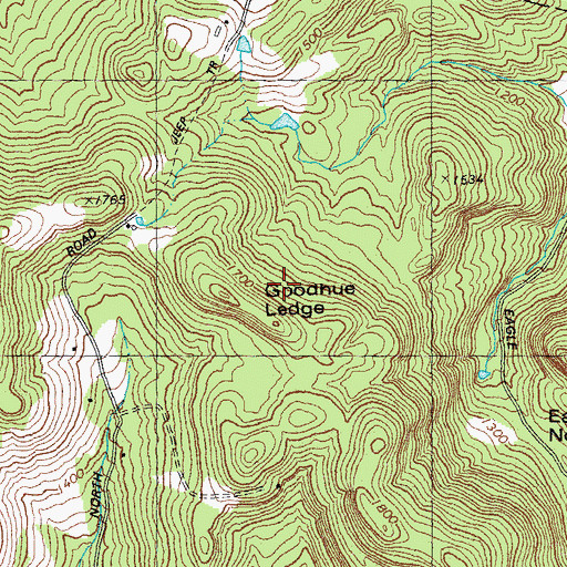 Topographic Map of Goodhue Ledge, VT