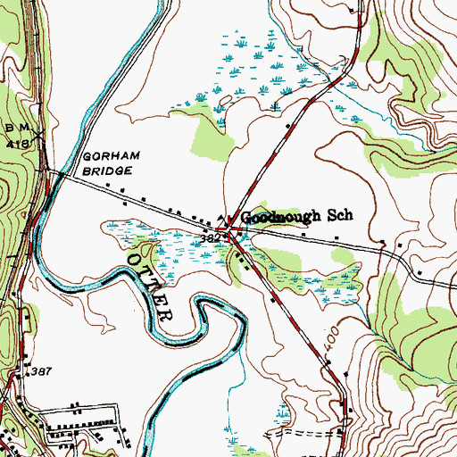 Topographic Map of Goodnough School, VT