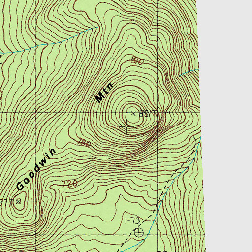 Topographic Map of Goodwin Mountain, VT