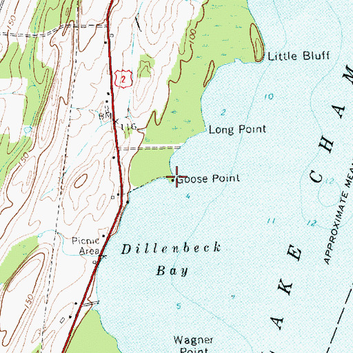 Topographic Map of Goose Point, VT