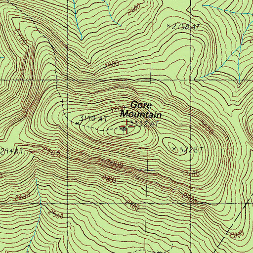 Topographic Map of Gore Mountain, VT