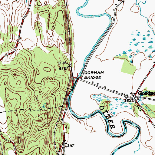 Topographic Map of Gorham Bridge, VT