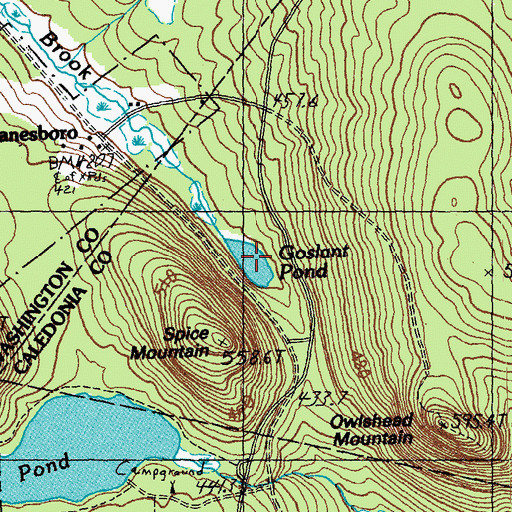 Topographic Map of Goslant Pond, VT