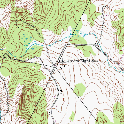 Topographic Map of Governors Right School, VT