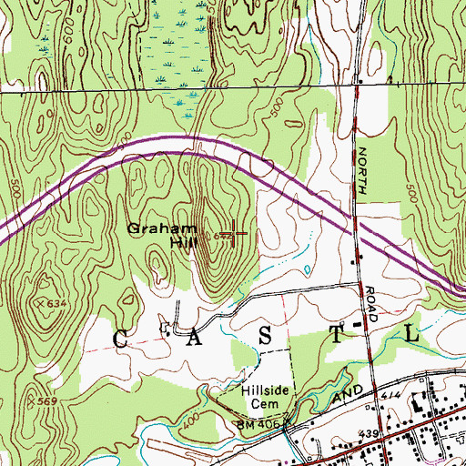 Topographic Map of Graham Hill, VT