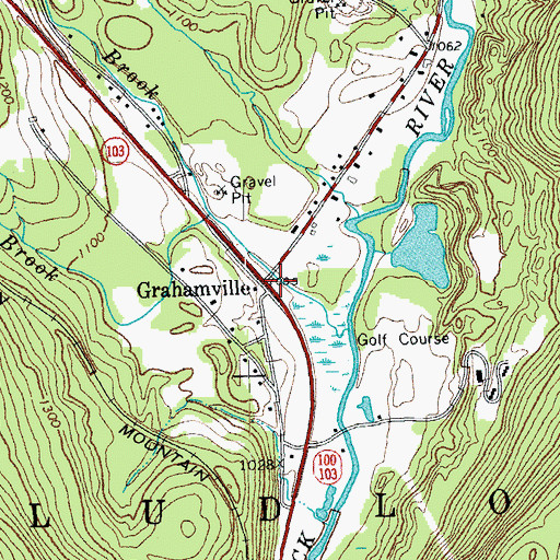 Topographic Map of Grahamsville, VT