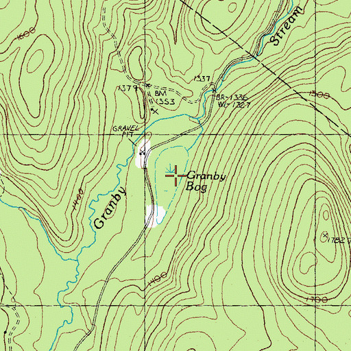 Topographic Map of Granby Bog, VT