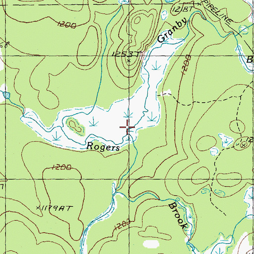 Topographic Map of Granby Brook, VT