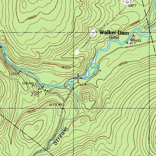 Topographic Map of Granby Stream, VT