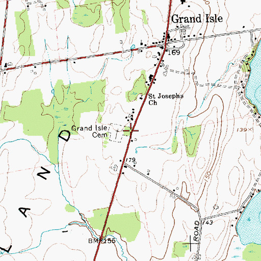 Topographic Map of Grand Isle Cemetery, VT