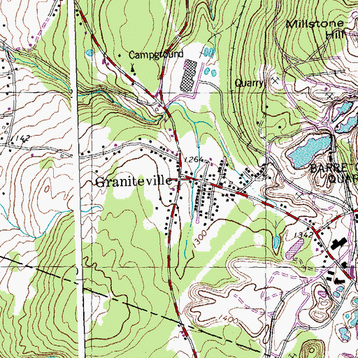 Topographic Map of Graniteville, VT
