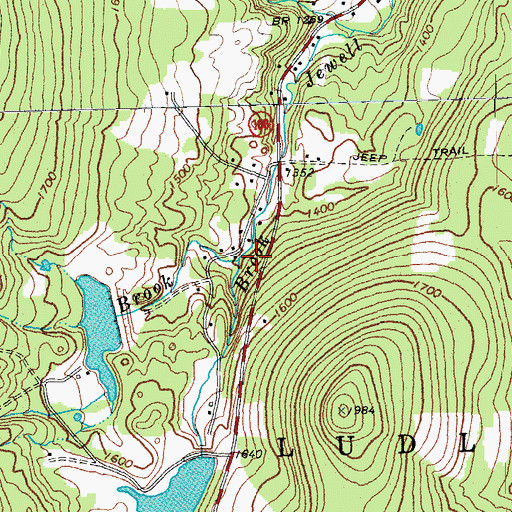 Topographic Map of Grant Brook, VT