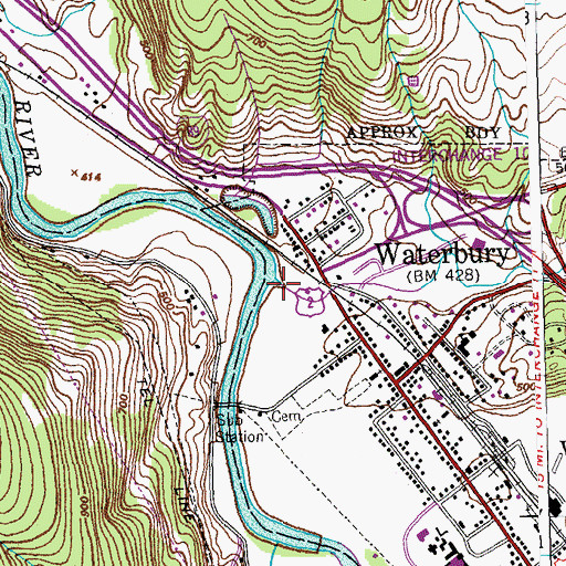 Topographic Map of Graves Brook, VT