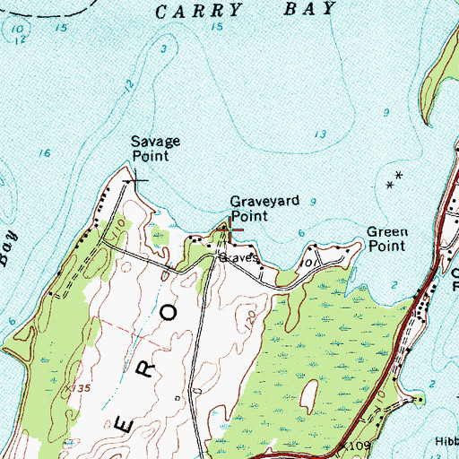 Topographic Map of Graveyard Point, VT