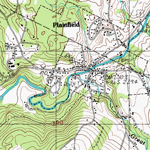 Topographic Map of Great Brook, VT